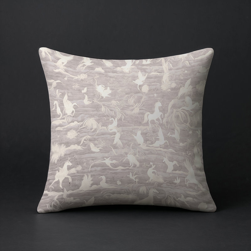 Coussin décoratif intérieur et extérieur Modern, Gris abstrait 126, Carré 16 po
