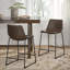 Tabouret de comptoir de style rétro brun de 24 pouces (ensemble de 2)