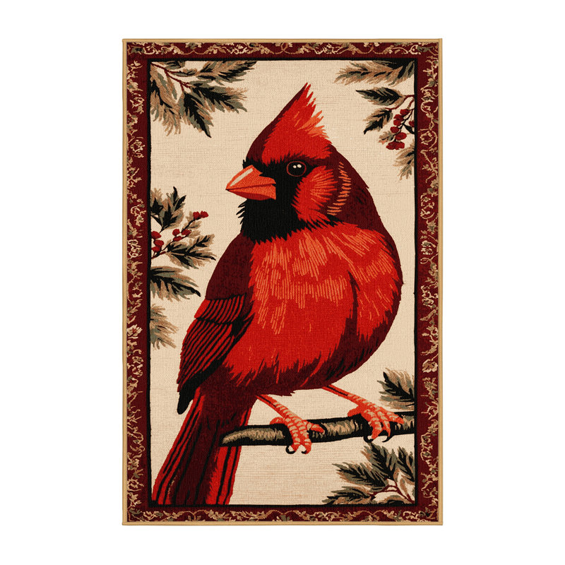  Tapis lavable Northern Cardinal Birds, Tapis de couloir 2 pi x 4 pi