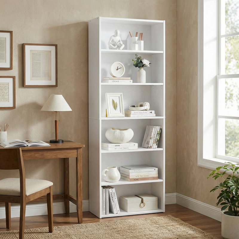 Sylvan 6 Tier 63" H x 24" W Standard Bookcase, White