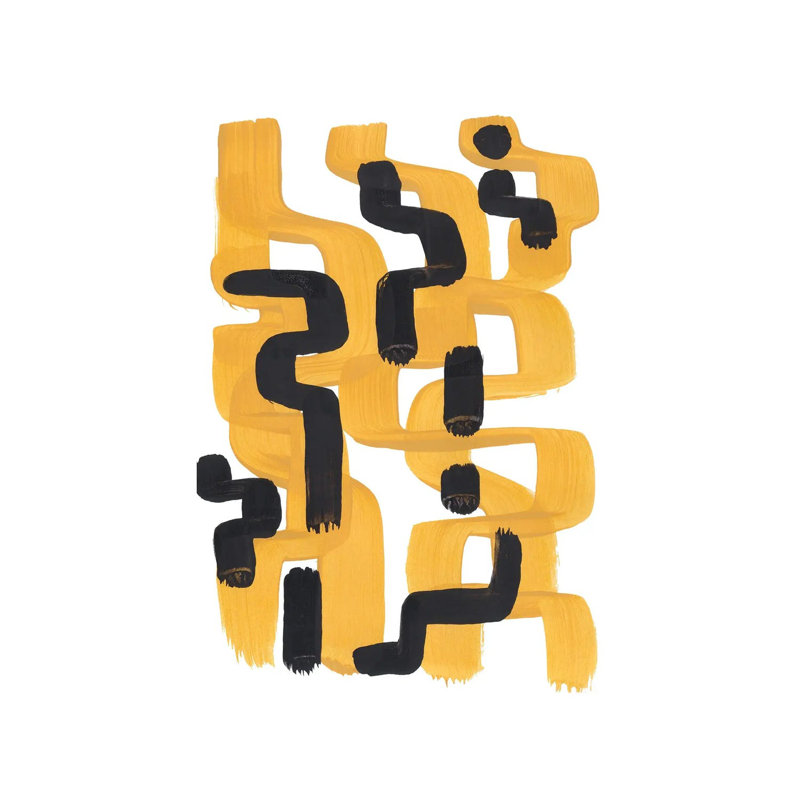 Mustard Wiggle Two by EnShape - Wrapped Canvas Print, 66.04 cm H x 45.72 cm W x 3.175 cm D
