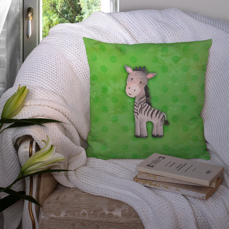 Coussin décoratif intérieur/extérieur aquarelle polkadot zèbre, 14 po x 14 po