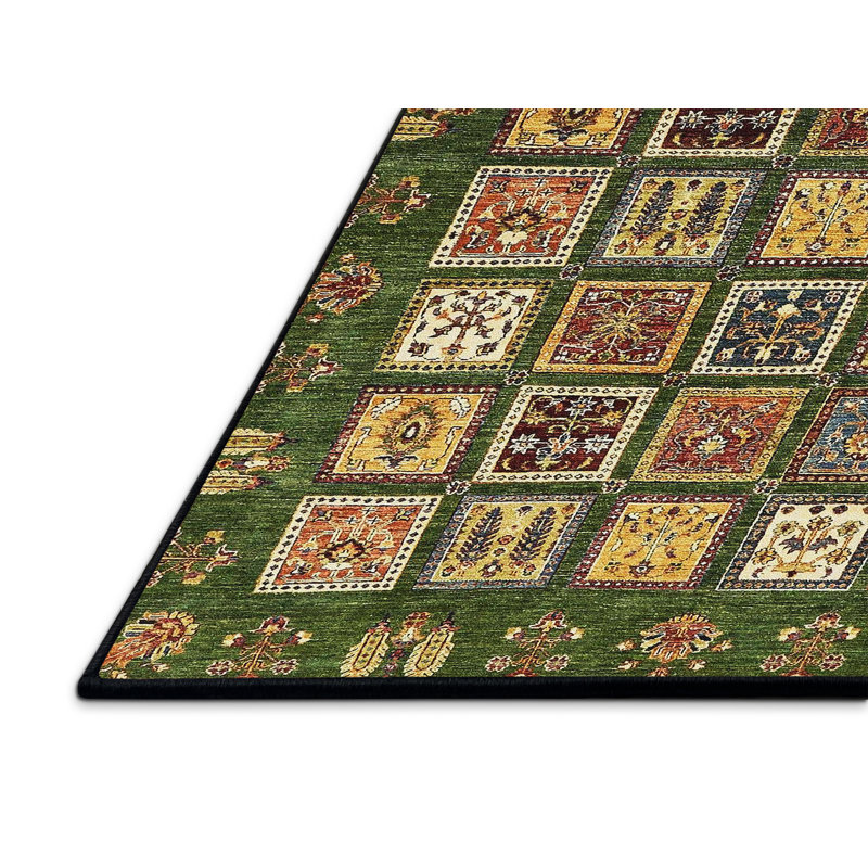 Tapis décoratif multicolore à motif abstrait, Rectangle 3 pi x 5 pi