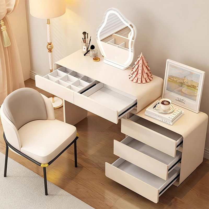 Makeup Vanity with Light mirror,5 drawers,Power Outlet