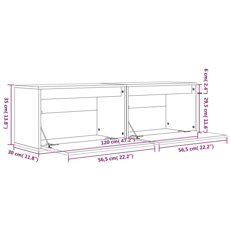 Wall Cabinet Floating Cabinet with Hidden Compartment Display Shelf, Brown
