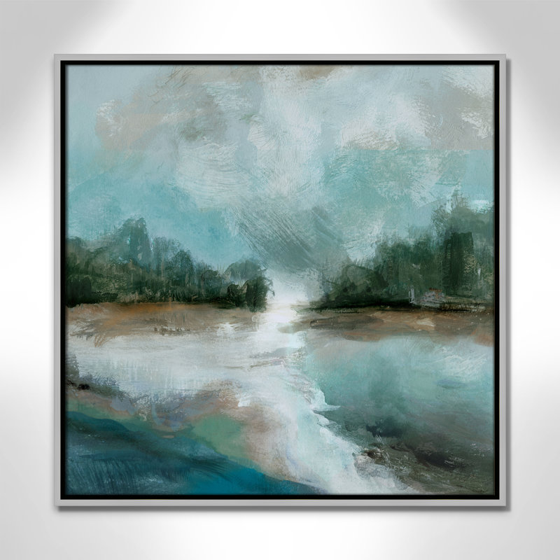 Impression printanière par Susan Jill, H 25,5 po x l 25,5 po, Argent argent