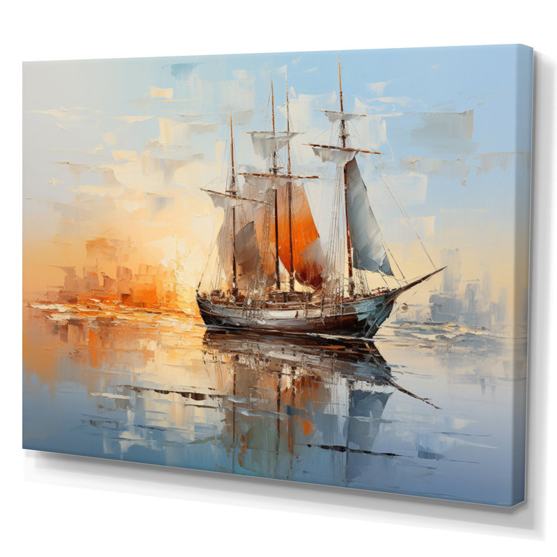 Boat Abstract Maritime Symphony IV - Boat Canvas Prints, H 24 po x l 32 po x P 1 po, Toile tendue