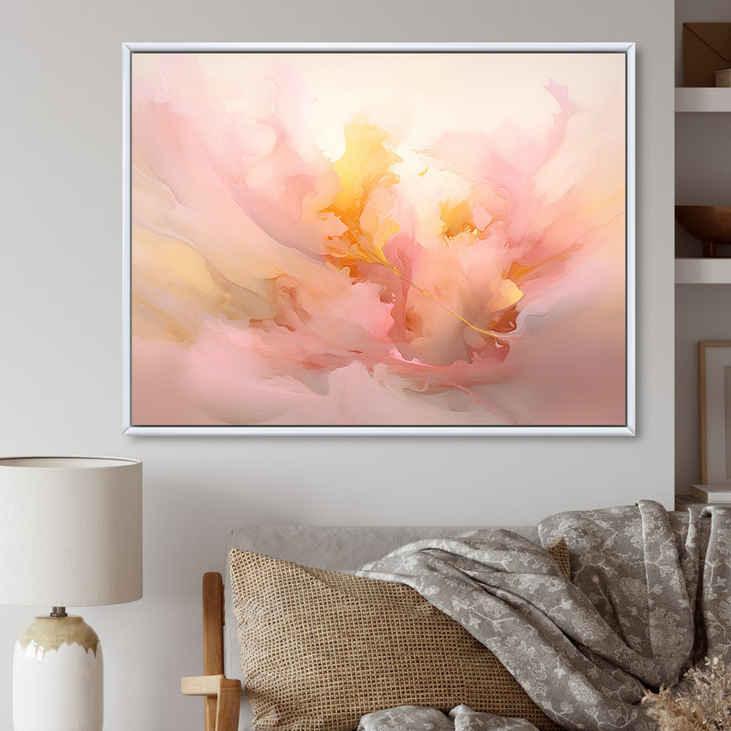 Sentiments tendres dans l'aquarelle rose rétro I - formes abstraites, impressions d'art mural, H 30 po x l 40 po x P 1,5 po