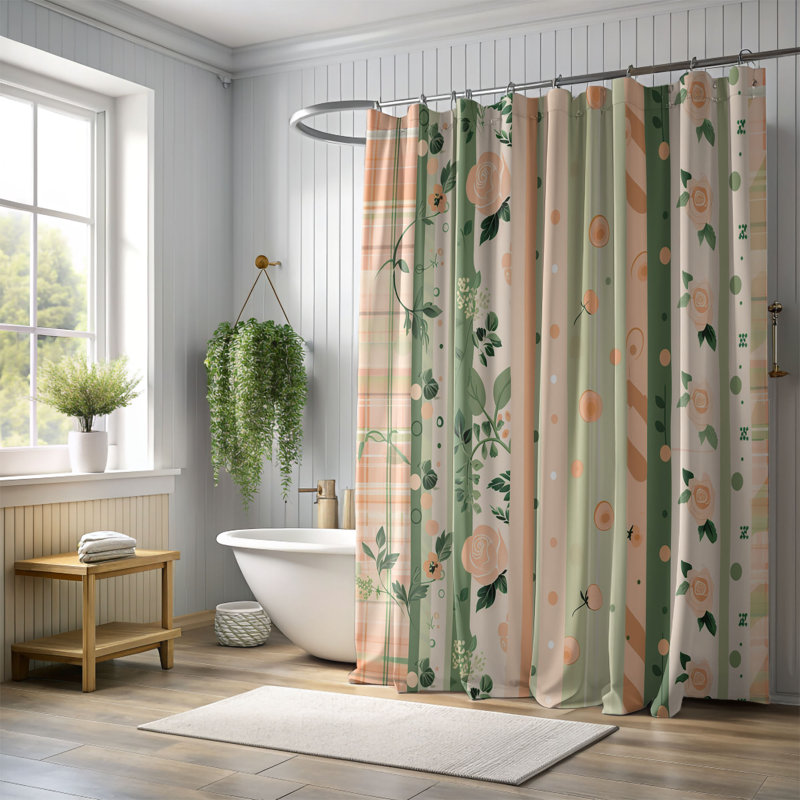 Rideau de douche standard 1 pièce, H 74 po x l 35 po