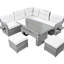 Mobilier de patio beige avec repose-pieds réglables et tables d'appoint inclinables pour l'extérieur