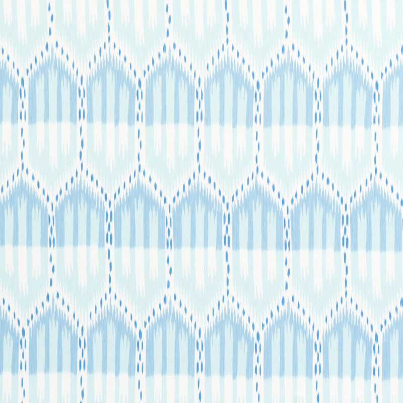Bukhara Ikat Fabric, Sky And Aqua