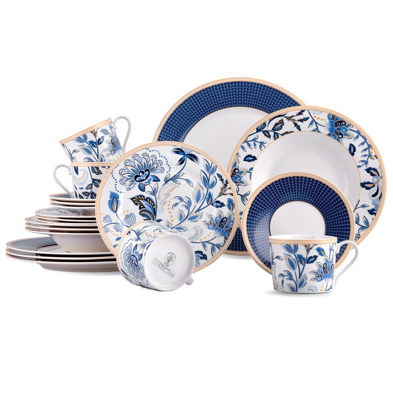 Service de vaisselle en porcelaine House of Hampton® Hava - Service pour 4
