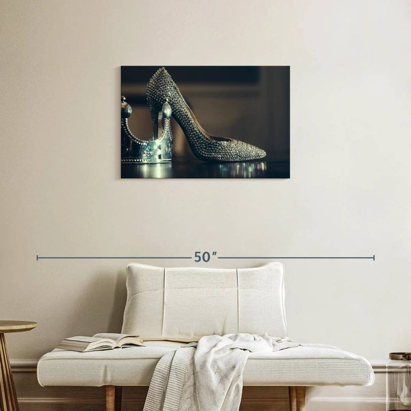 Shuttleworth Silver High Heels, 20" H x 30" W