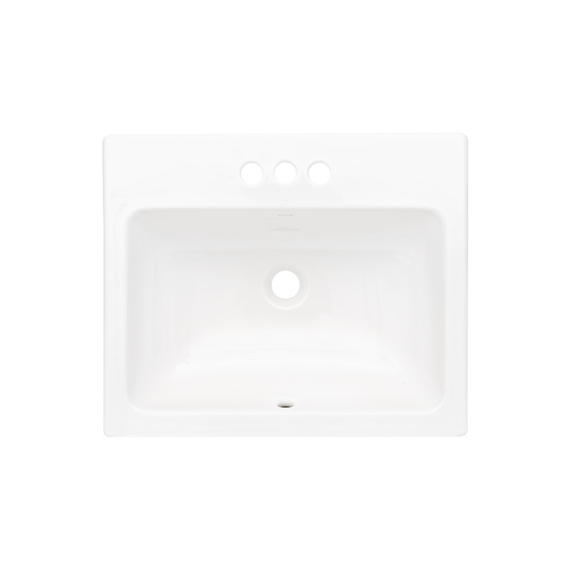 Cheviot Products 17.75'' White Vitreous China Rectangular Bathroom Sink with Overflow, 4" Center