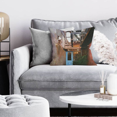 Cozy little place - 16"x16" Throw pillow - Poly twill - Print on demand