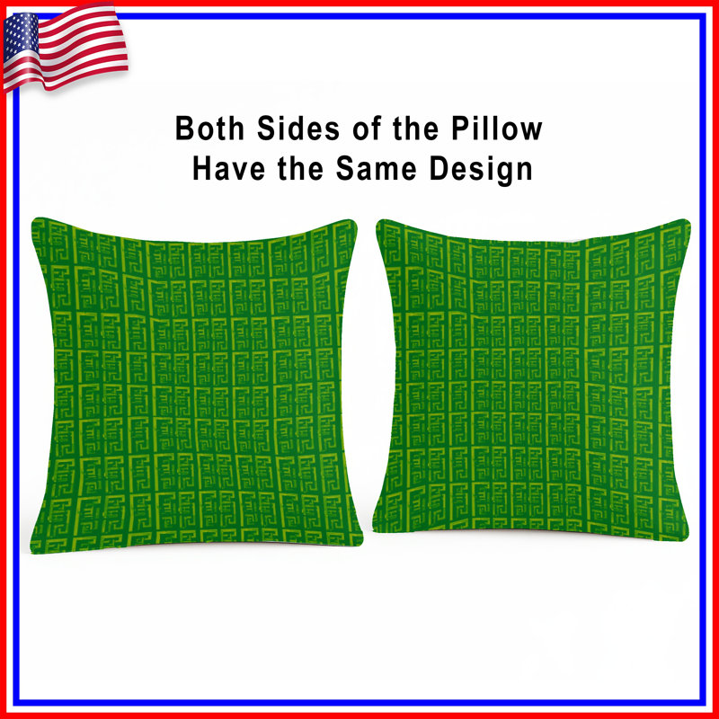 Coussins décoratifs Green Geometric Maze, 26 x 26 inches