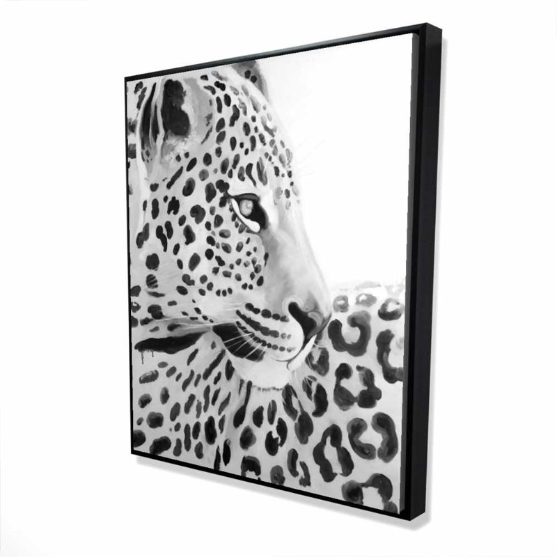 Magnifique léopard - Toile encadrée gris africain pour la décoration intérieure