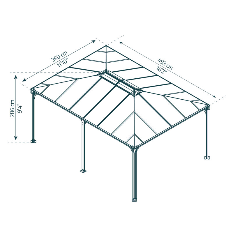 Martinique Patio Gazebo, 286.1cm H x 493.1cm W x 359.3cm D