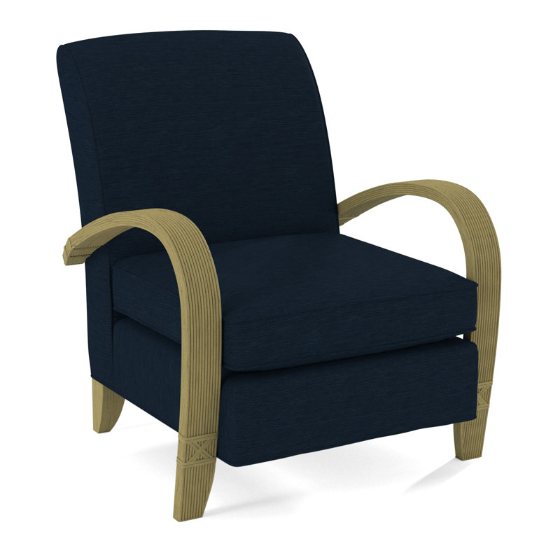 Vero Armchair, Light Blue Performance Fabric; 0851-55, Brass