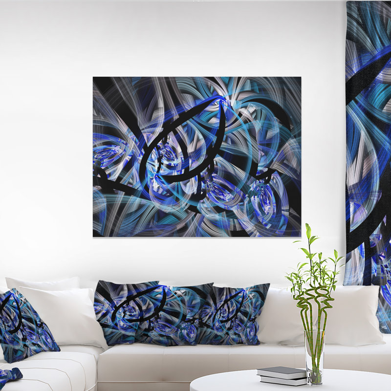 «Symmetric Spiral Blue Flower», impression, H 20 po x l 20 po x P 1 po, Toile tendue