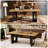 71" Dining Table for 6-8, Modern Rectangular Kitchen Table with Heavy-Duty Dual Pedestal Legs-1636989043-1636989042