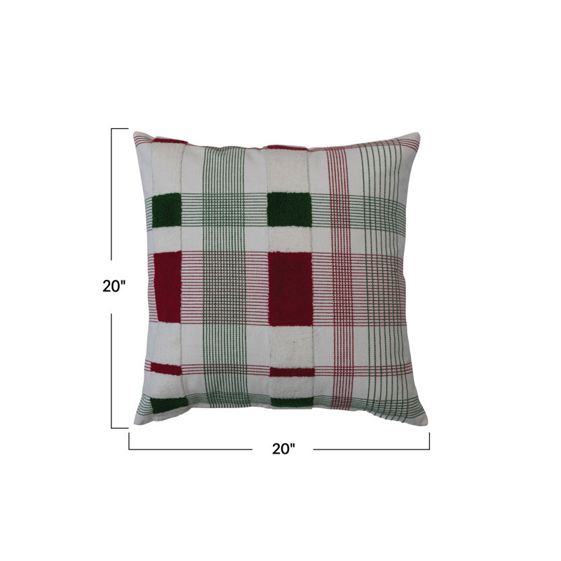 Plaid Cotton Throw Pillow