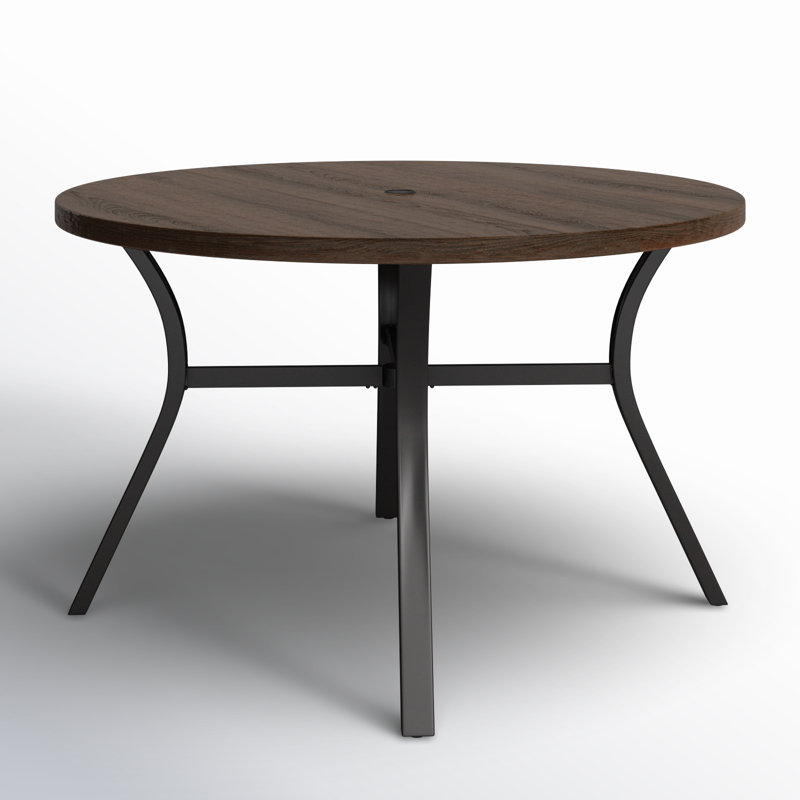 Argyri 44" Round Metal Outdoor Dining Table