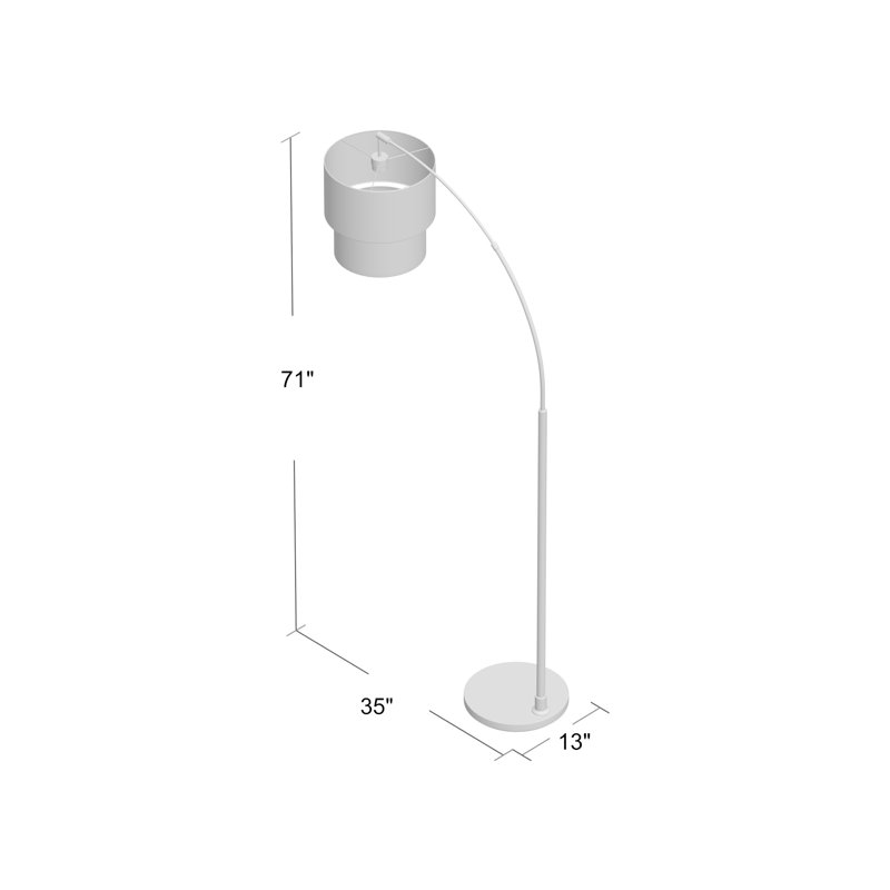 Beatrize 71'' Black Arched Floor Lamp with Outlet