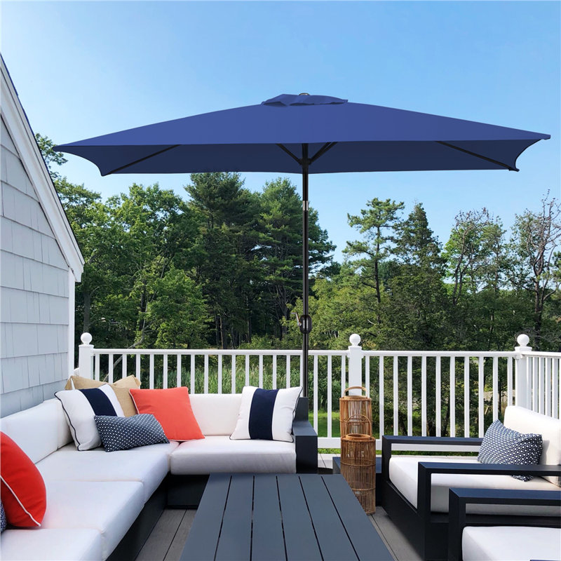 Parasol d'extérieur rectangulaire Glidewell, Marine, H 99,6 po x l 120 po x P 78 po