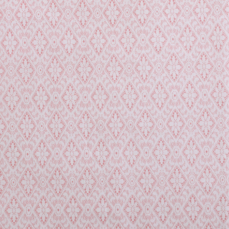 Betsey Johnson Printed Cotton Percale Sheet Set, Full Sheet Set + Fitted Sheet + 2 Pillowcases, Diamond Lace Pink