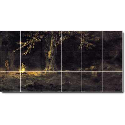 72" x 36" Ceramic Painting Decorative Mural Tile 12" x 12"