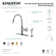 Kingston Brass Webb Single-Handle 1-Hole Deck Mount Kitchen Faucet with Knurled Handle and Brass Side Sprayer