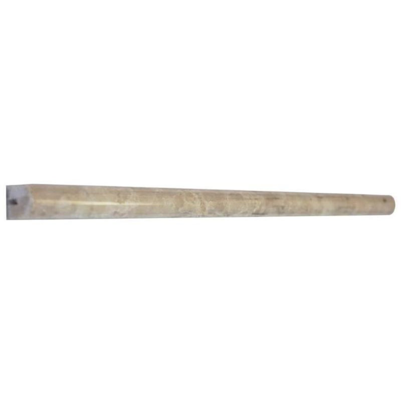12" x 0.75" Polished Marble Pencil Liner Tile Trim in Brown