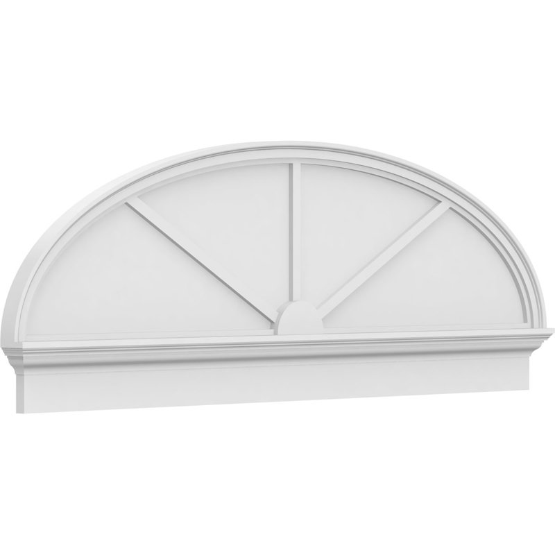 Fronton elliptique à 3 rayons de qualité architecturale en PVC, H 23 3/8 po x l 66 po x P 2 3/4 po