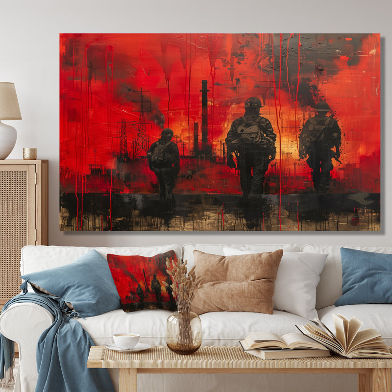 Décoration murale rouge et noir Power Surgeon Power Plant I - Power Plants, Toile tendue, H 40 po x l 60 po x P 1,5 po