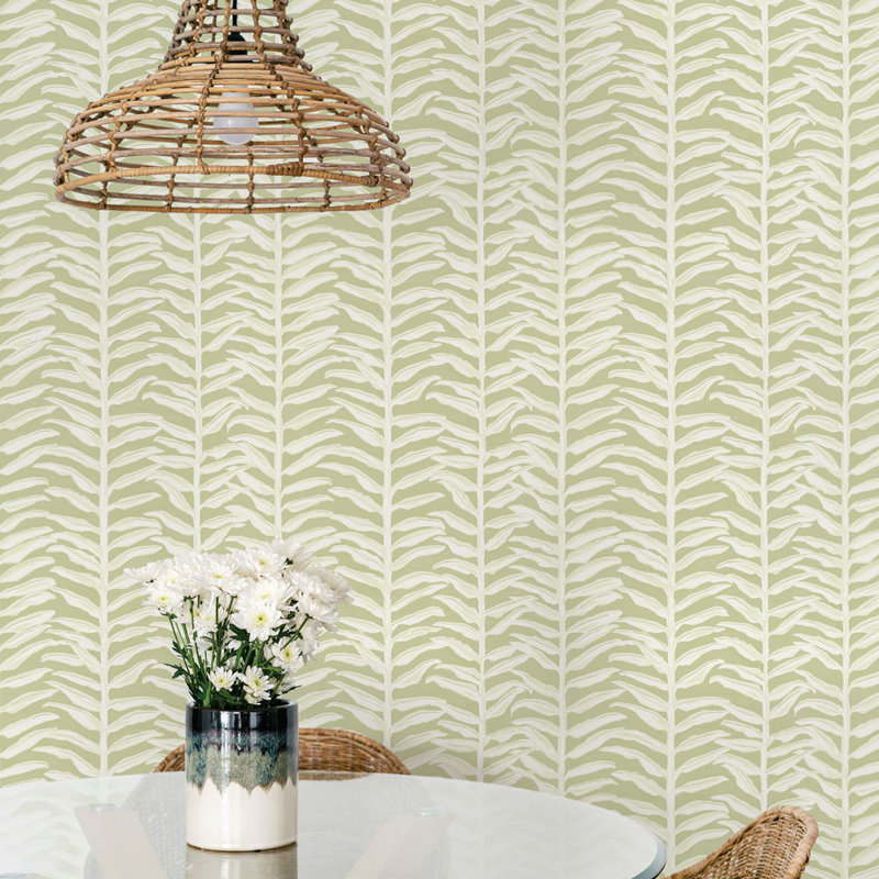 Papier peint adhésif vigne peinte, Matcha Vines