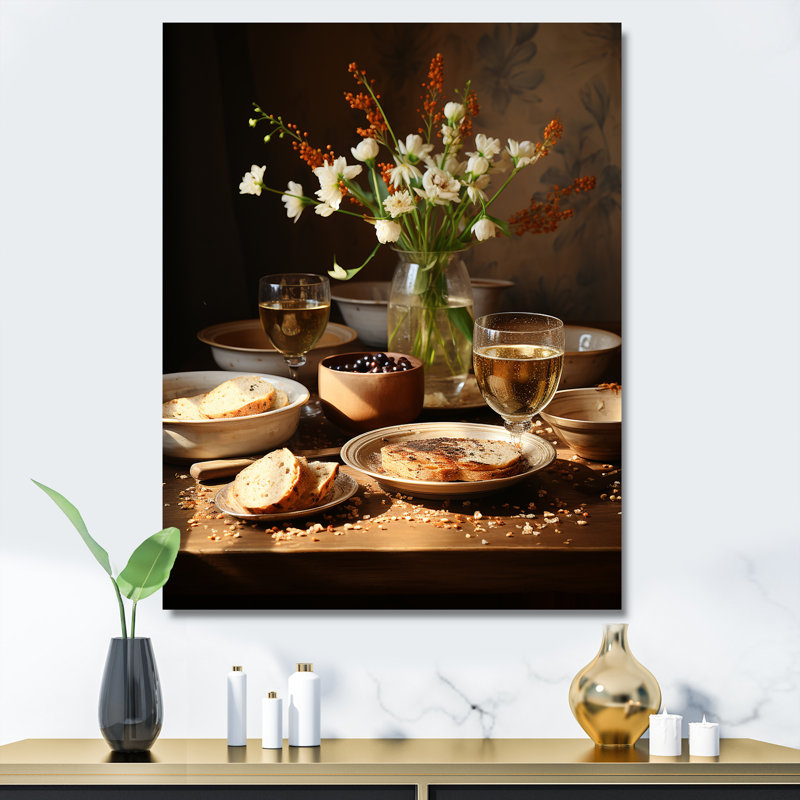 Minimalisme Judaïsme Pâque Seder II - Judaïsme, art mural, Toile tendue, H 40 po x l 30 po x P 1,5 po