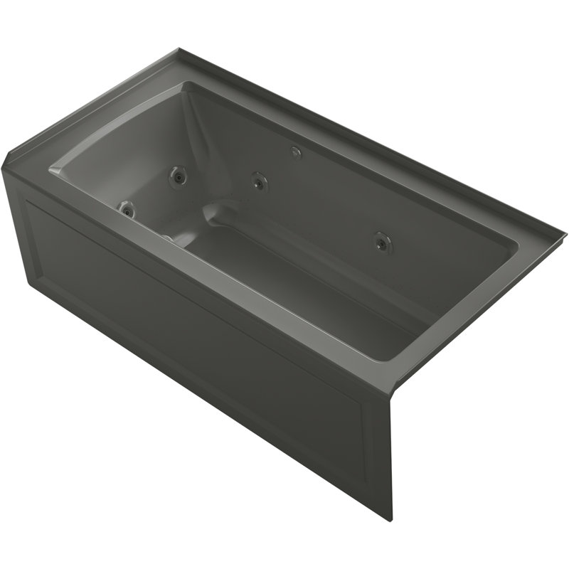 Archer 60" x 30" Integral Apron Whirlpool, Thunder Gray, Right