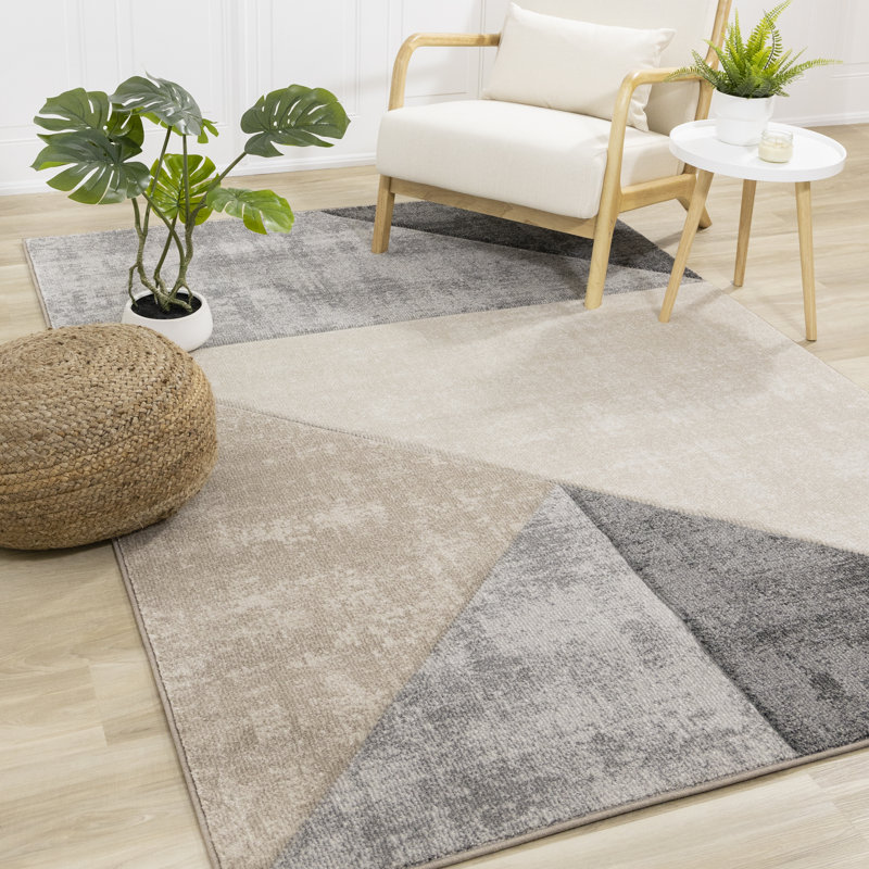 Rug Branch 8' X 11' (7'10'' X 10'6'') Geometric Indoor Area Rug, Grey , Contemporary Modern - Living Room, Bedroom, Dining Room, And Kitchen