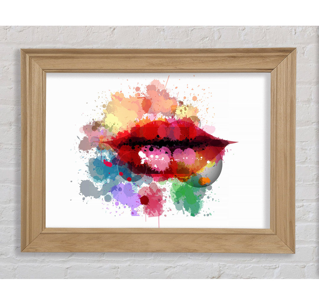 Gerahmtes Leinwandbild Rainbow Lips