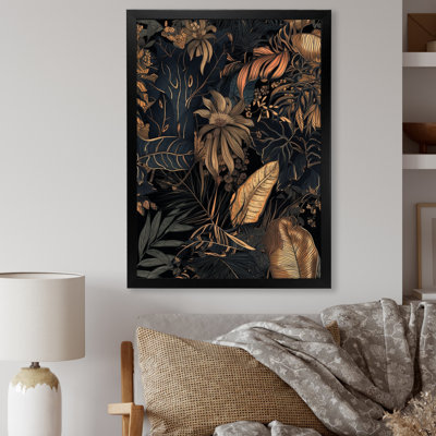 Feuille d'or tropicales Serenade III - feuilles, art mural