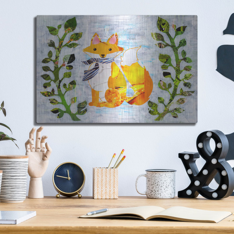 «Fox» par Artpoptart sur métal, H 12 po x l 16 po