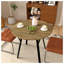 35.43" Round Dining Table, Rustic Brown MDF Kitchen Table for Small Spaces