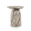 Table d'appoint sur piédestal Fulcher de 43 cm de large, aspect pierre et effet travertin-886409839