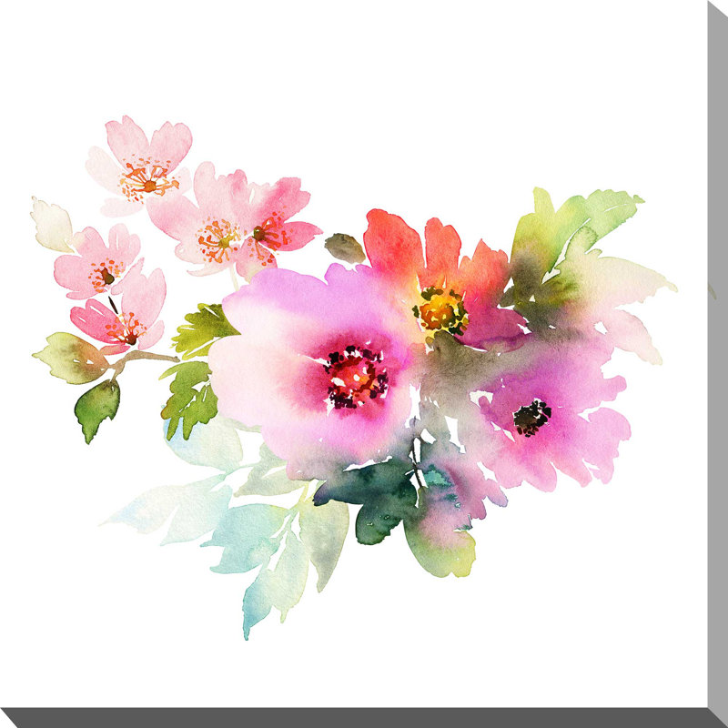 Art sur toile bouquet, H 18" x l 18" x P 1"