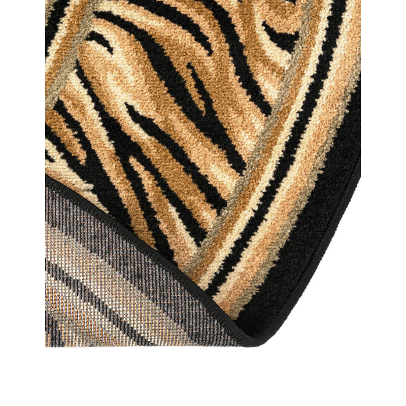 Testerman Animal Print Brown Area Rug, Round 5'3"