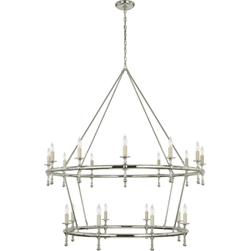 Classic 20 - Light LED Chandelier, Polished Nickel