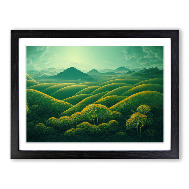 A Striking Summer Forest - Single Picture Frame Print, Black, 25cm H x 34cm W x 2cm D