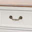 Armoire de rangement à 4 tiroirs en laiton à finition blanche et chêne Lippa, H 29,32 po x l 31,1 po x P 13,38 po