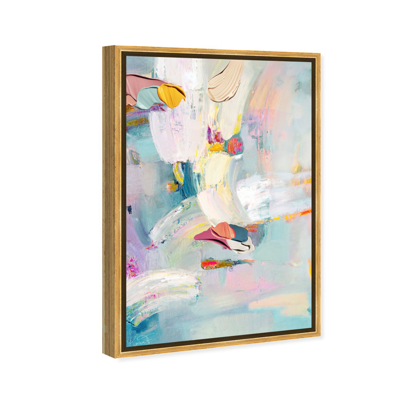 Sunny Chicago - peinture sur toile, Toile avec cadre or, H 36 po x l 24 po